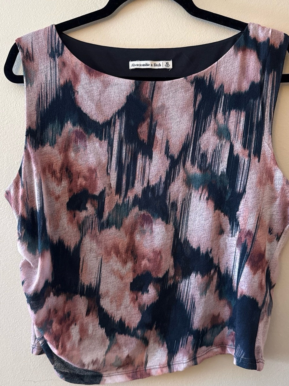 Abercrombie & Fitch Pink and Black Abstract Sleeveless Tank